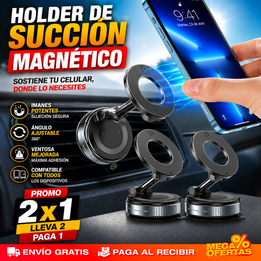 PROMO 2X1 Soporte Magnético para Teléfono con Succión – Tu GPS Siempre a la Vista Mientras Manejas