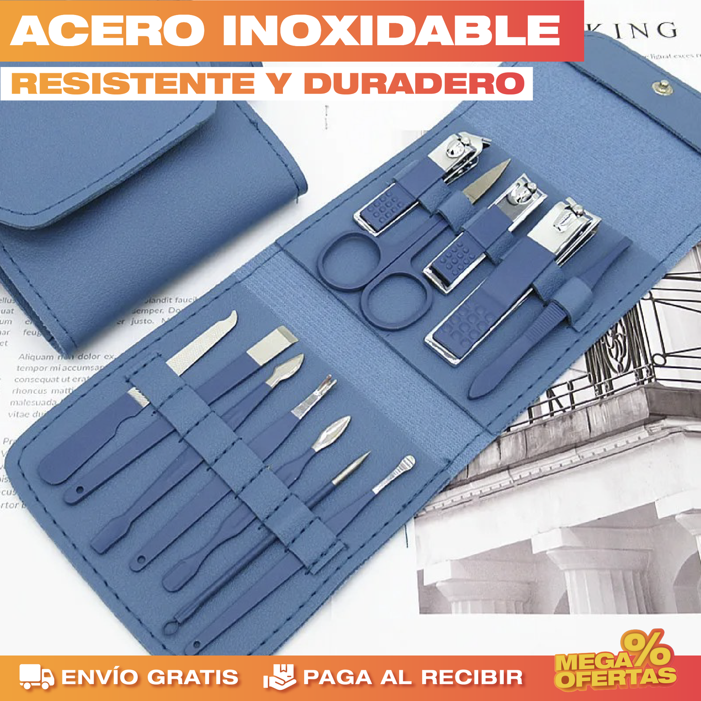 Set de Cortaúñas Profesional para Manicura y Pedicura – Uñas Perfectas en Casa Sin Ir al Salón · 2x1