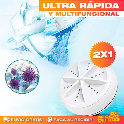Mini Lavadora Portátil Ultra Rápida – Lava Ropa Pequeña Donde No Hay Lavadora · 2x1
