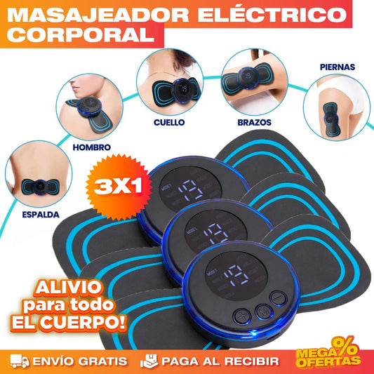 Masajeador Eléctrico Corporal – Alivia la Tensión Muscular en Casa · 3x1