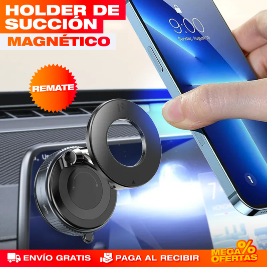 Soporte Magnético para Teléfono con Succión – Tu GPS Siempre a la Vista Mientras Manejas