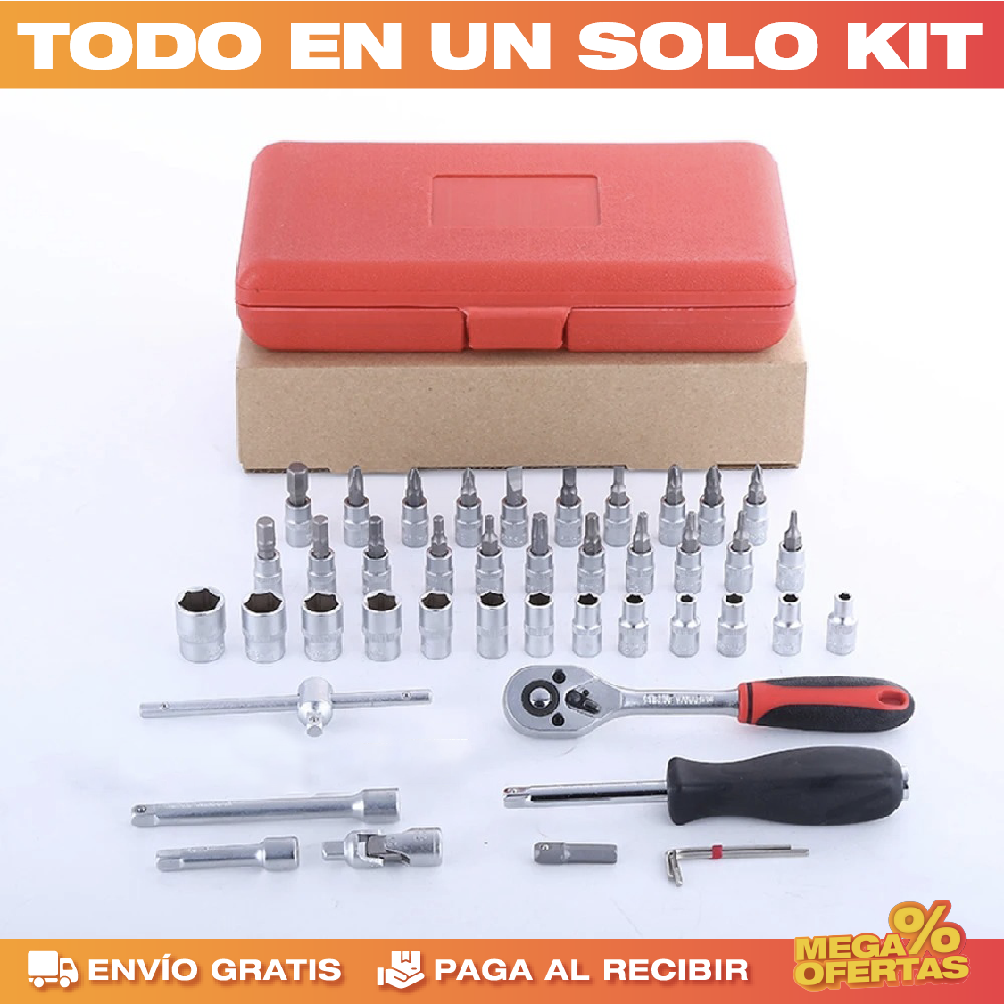 Set de Herramientas 46 Piezas – Todo lo Básico para Arreglar en Casa · 2x1
